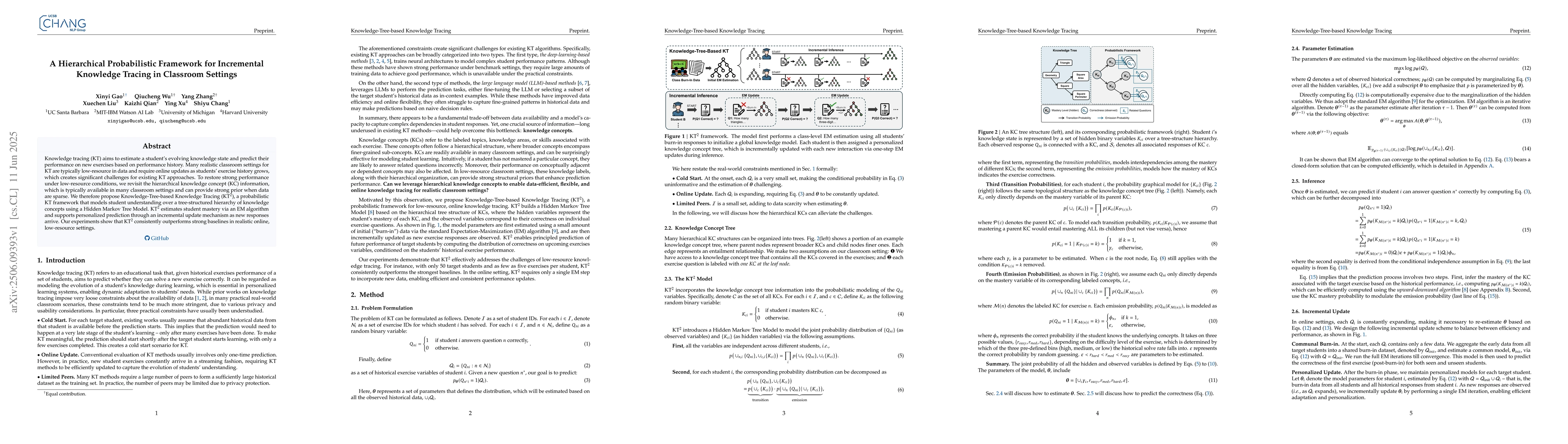 Thumbnail for A Hierarchical Probabilistic Framework for Incremental Knowledge Tracing
  in Classroom Settings