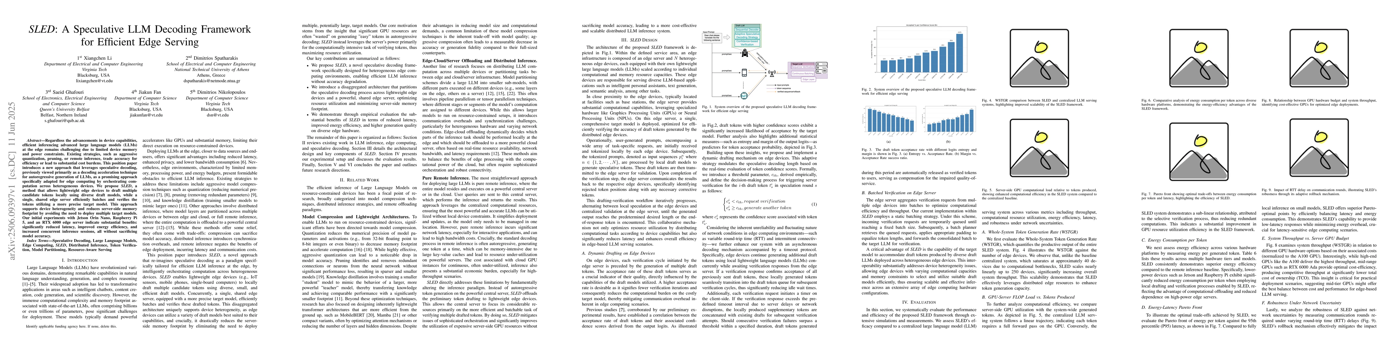 Thumbnail for SLED: A Speculative LLM Decoding Framework for Efficient Edge Serving