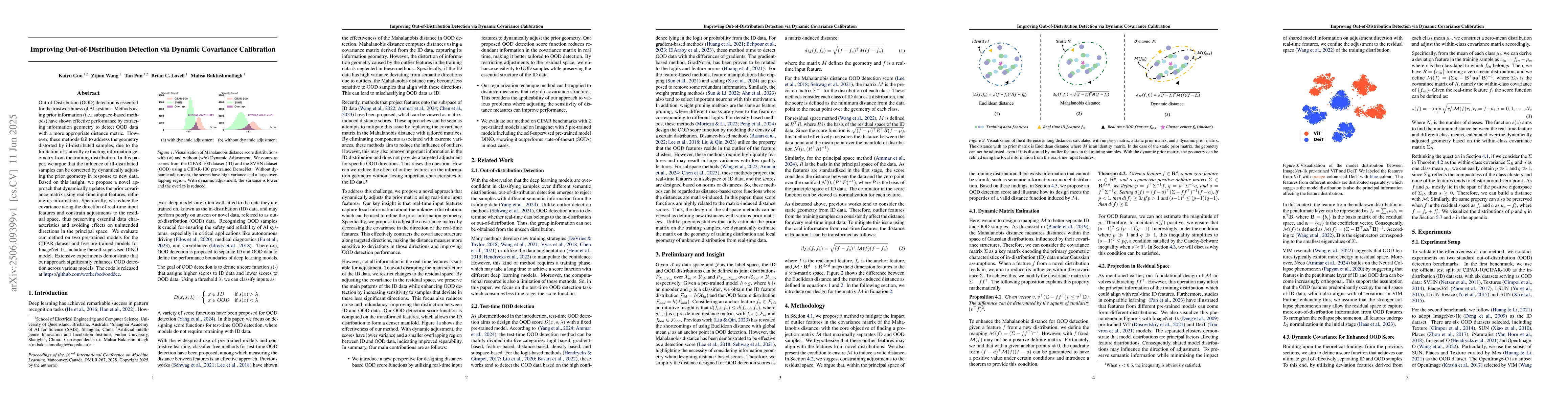 Thumbnail for Improving Out-of-Distribution Detection via Dynamic Covariance
  Calibration