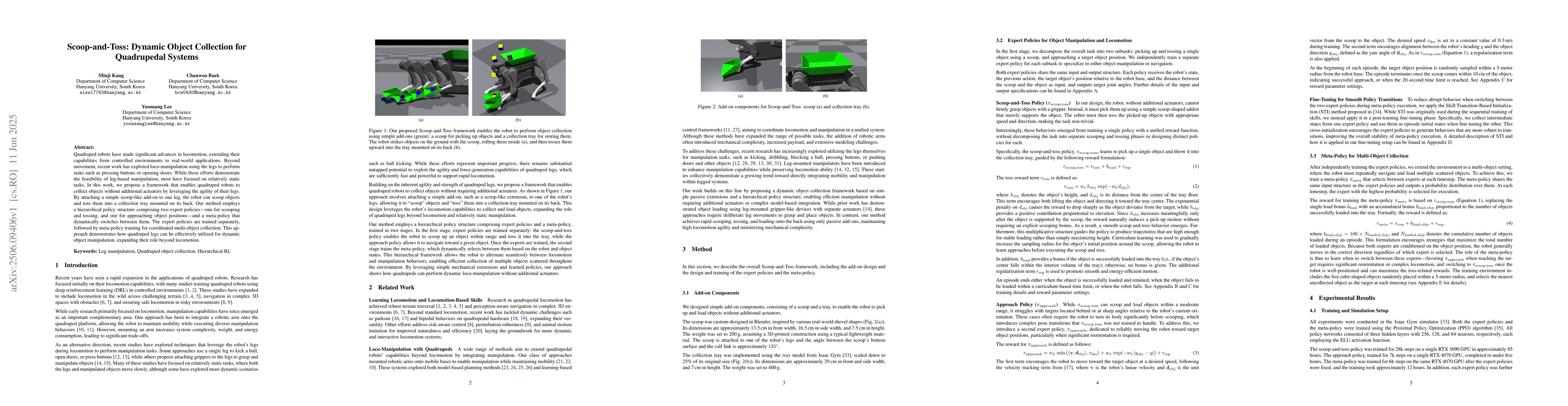 Thumbnail for Scoop-and-Toss: Dynamic Object Collection for Quadrupedal Systems
