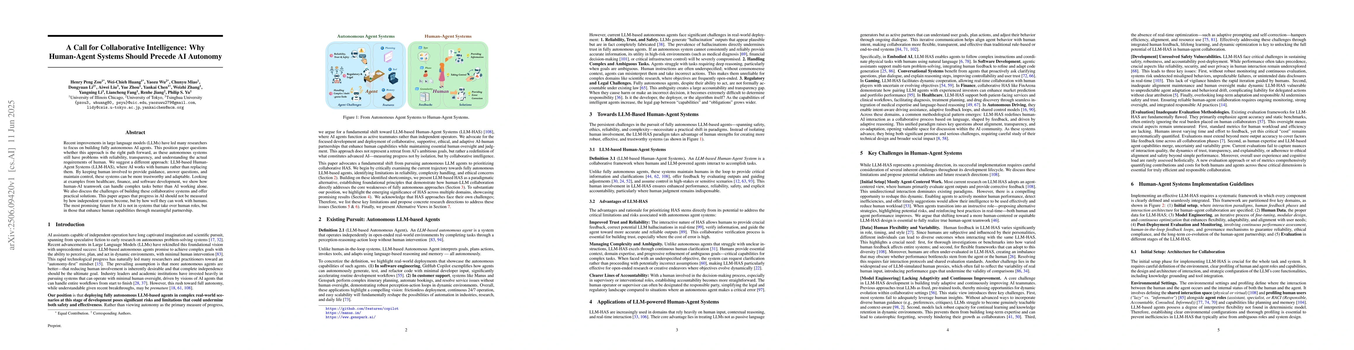 Thumbnail for A Call for Collaborative Intelligence: Why Human-Agent Systems Should
  Precede AI Autonomy