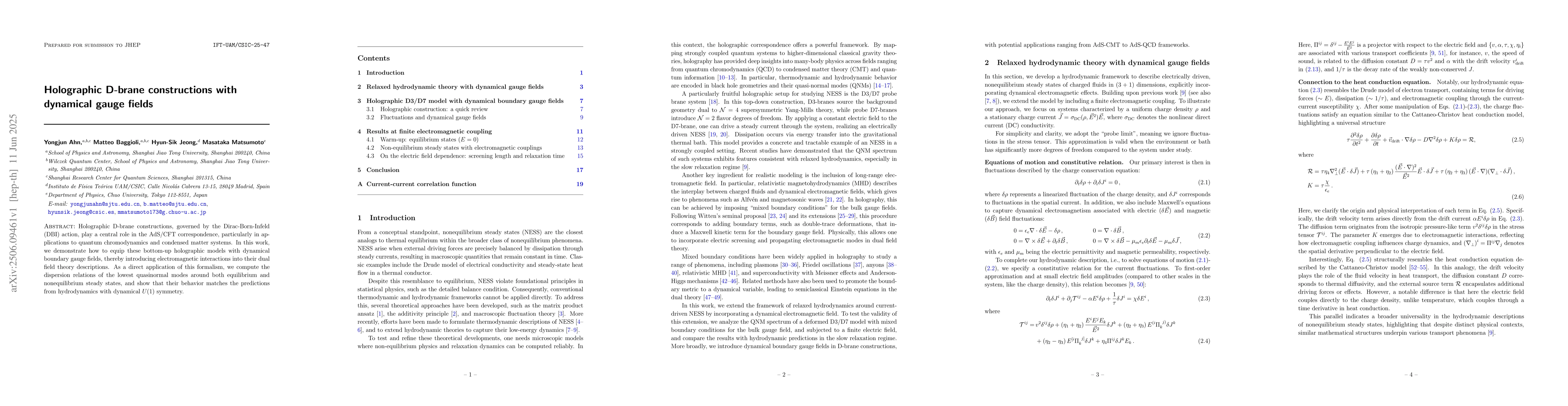 Thumbnail for Holographic D-brane constructions with dynamical gauge fields