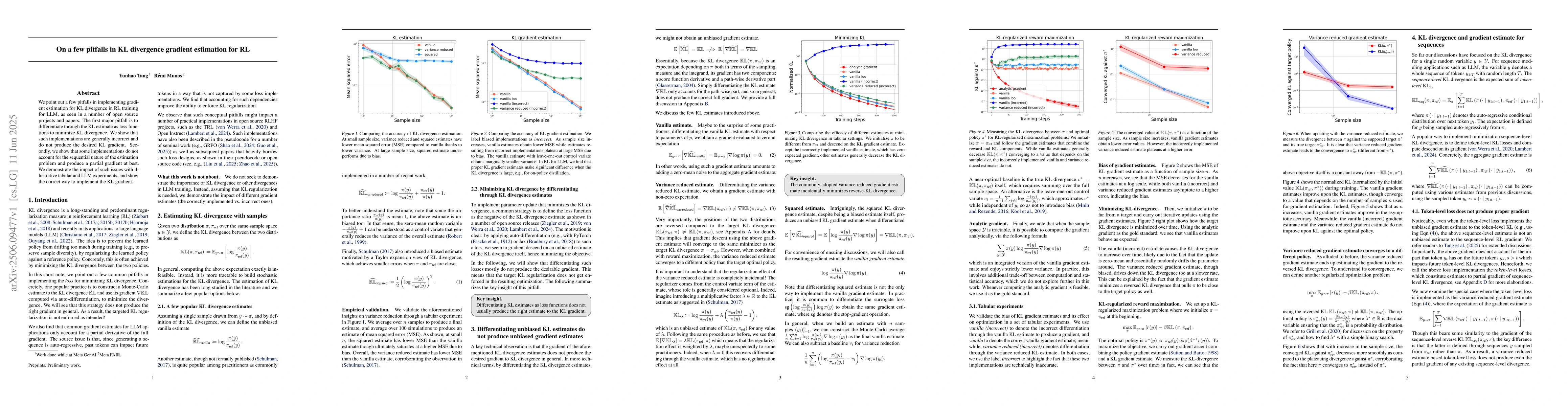 Thumbnail for On a few pitfalls in KL divergence gradient estimation for RL