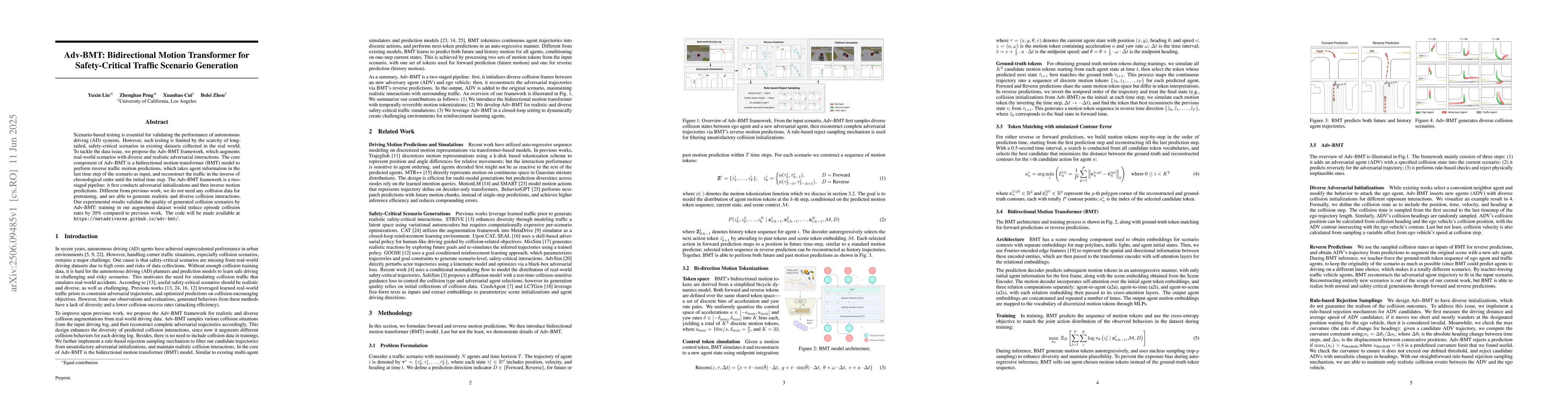 Thumbnail for Adv-BMT: Bidirectional Motion Transformer for Safety-Critical Traffic
  Scenario Generation