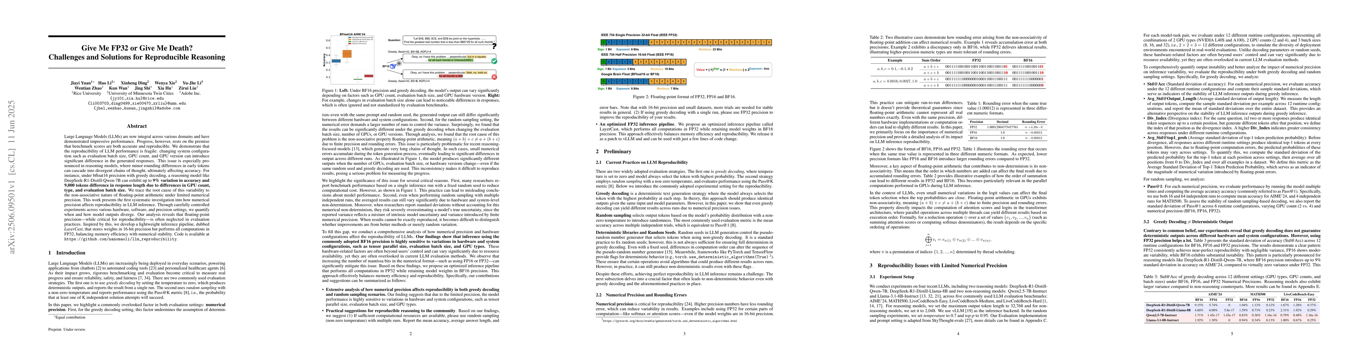 Thumbnail for Give Me FP32 or Give Me Death? Challenges and Solutions for Reproducible
  Reasoning