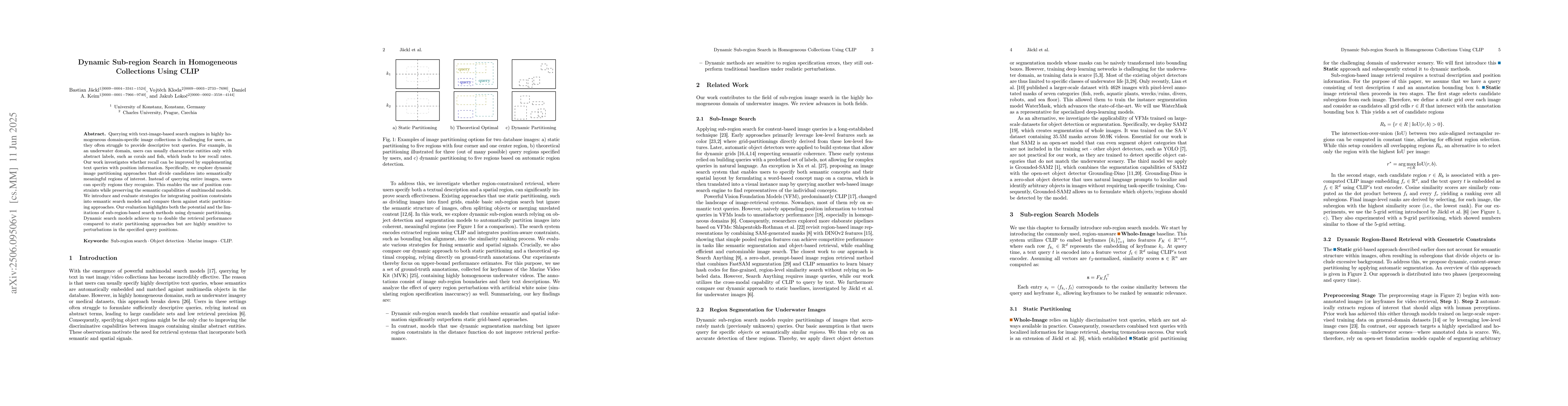 Thumbnail for Dynamic Sub-region Search in Homogeneous Collections Using CLIP