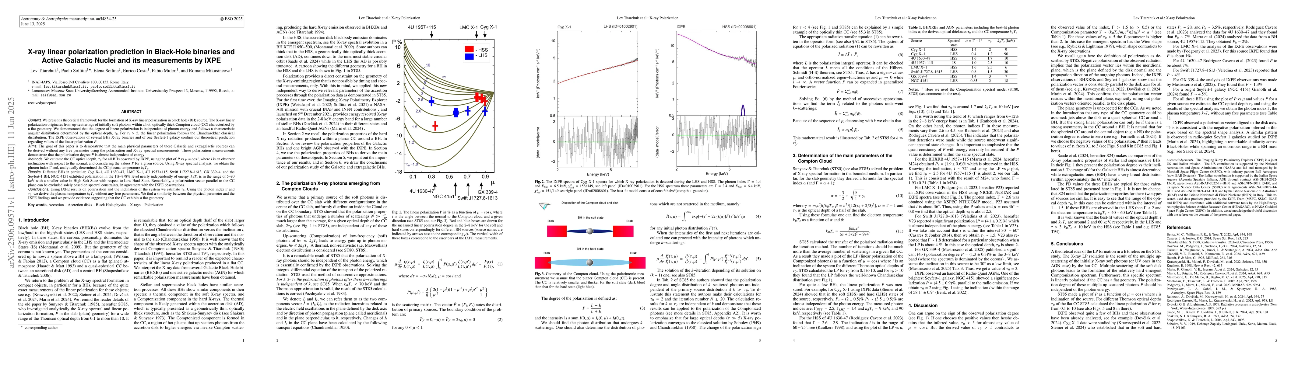Thumbnail for X-ray linear polarization prediction in Black-Hole binaries and Active
  Galactic Nuclei and its measurements by IXPE