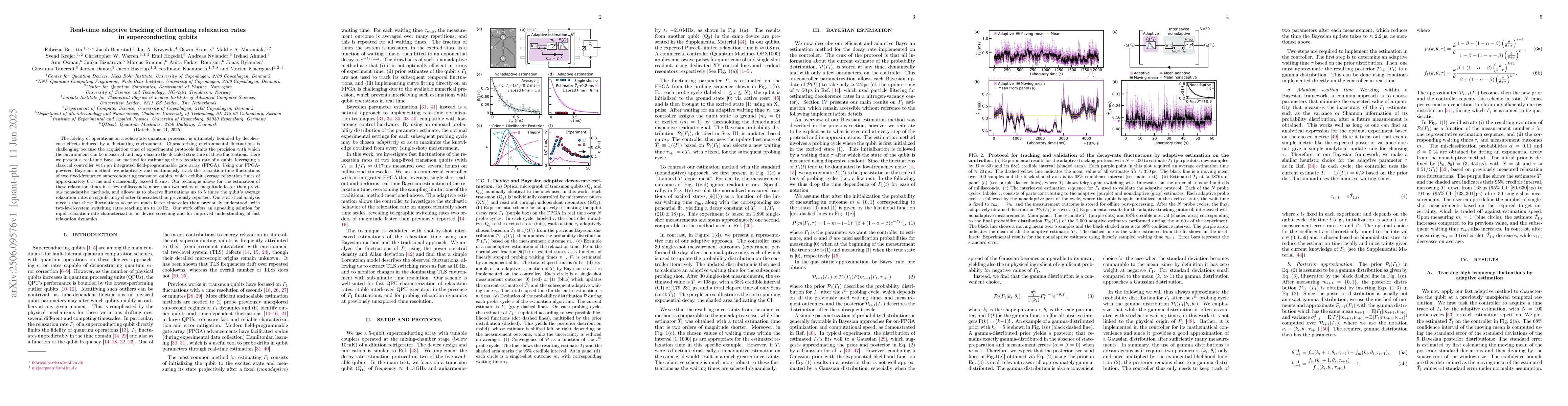 Thumbnail for Real-time adaptive tracking of fluctuating relaxation rates in
  superconducting qubits