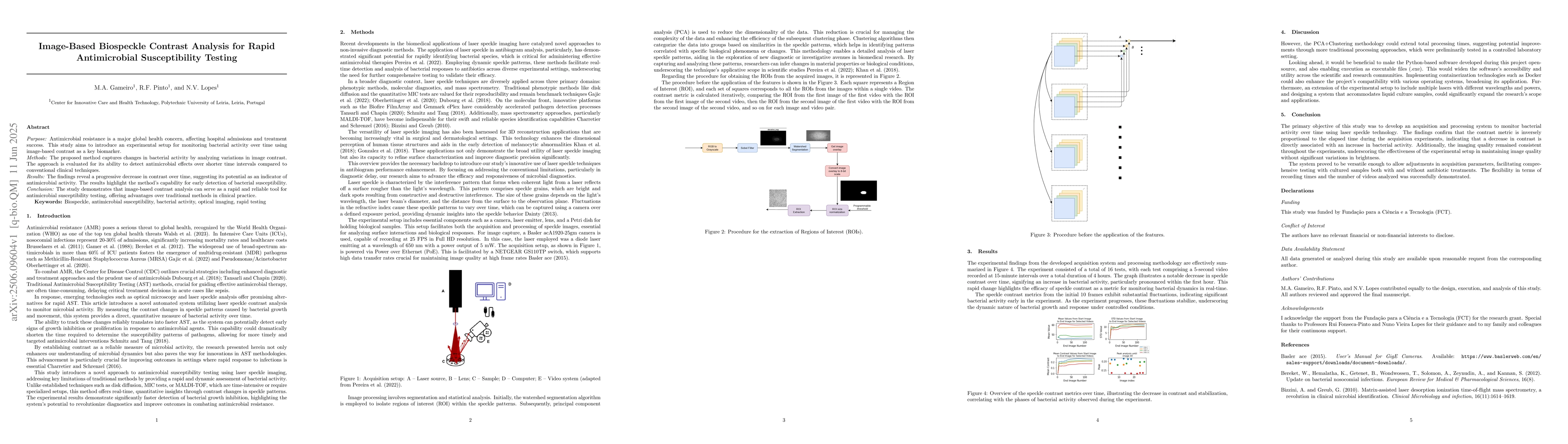 Thumbnail for Image-Based Biospeckle Contrast Analysis for Rapid Antimicrobial
  Susceptibility Testing