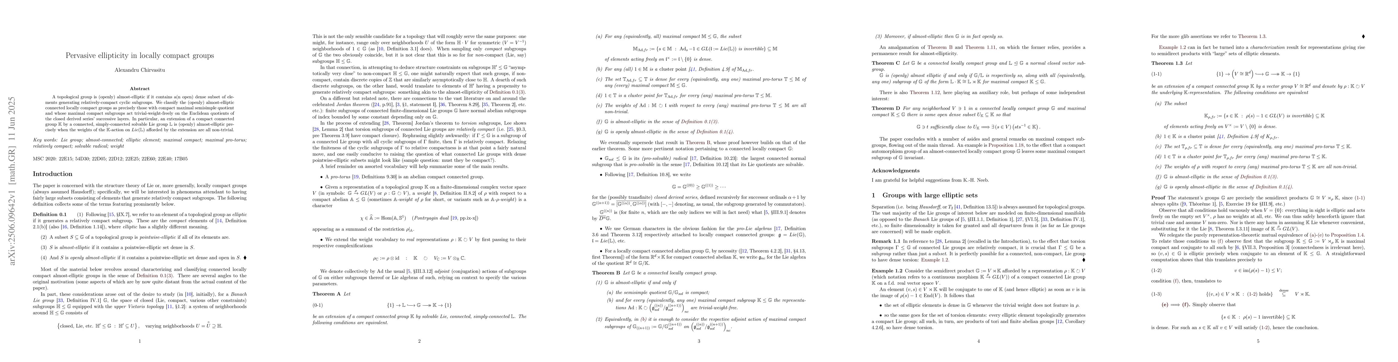 Thumbnail for Pervasive ellipticity in locally compact groups