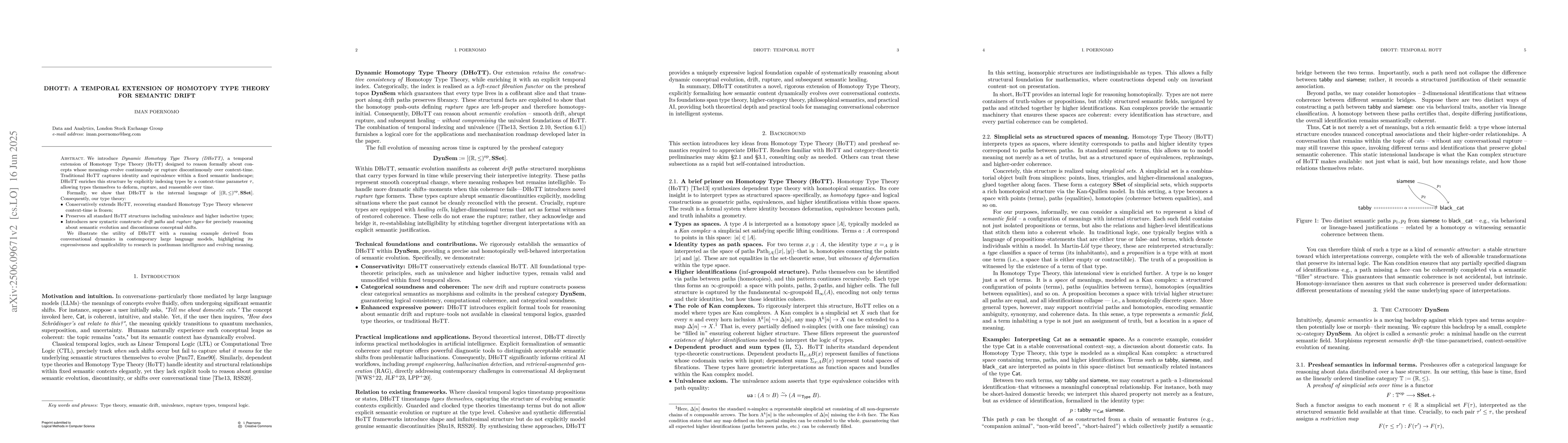 Thumbnail for DHoTT: A Temporal Extension of Homotopy Type Theory for Semantic Drift