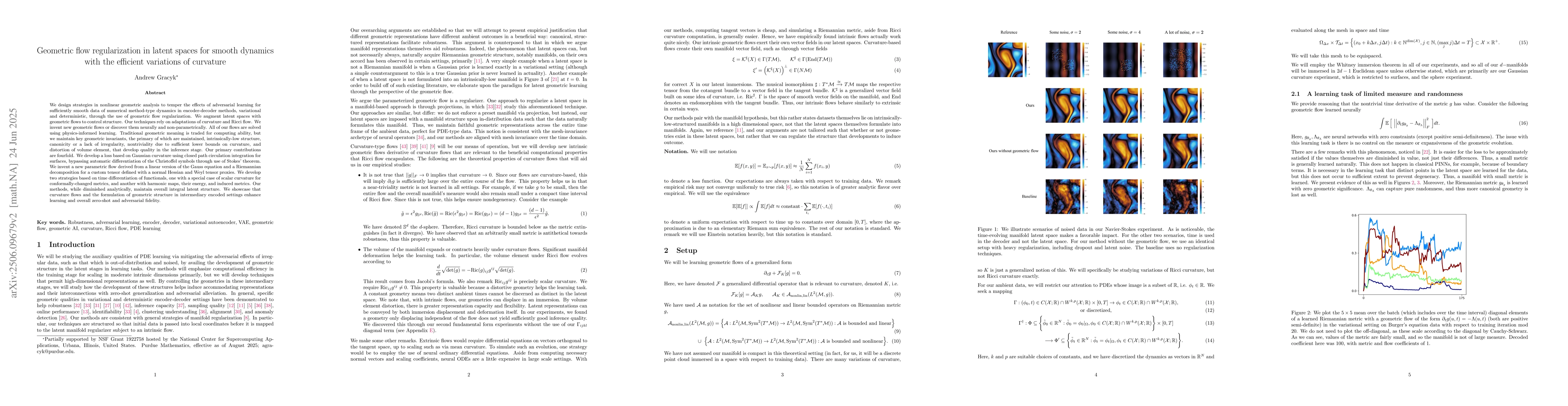 Thumbnail for Geometric flow regularization in latent spaces for smooth dynamics with
  the efficient variations of curvature
