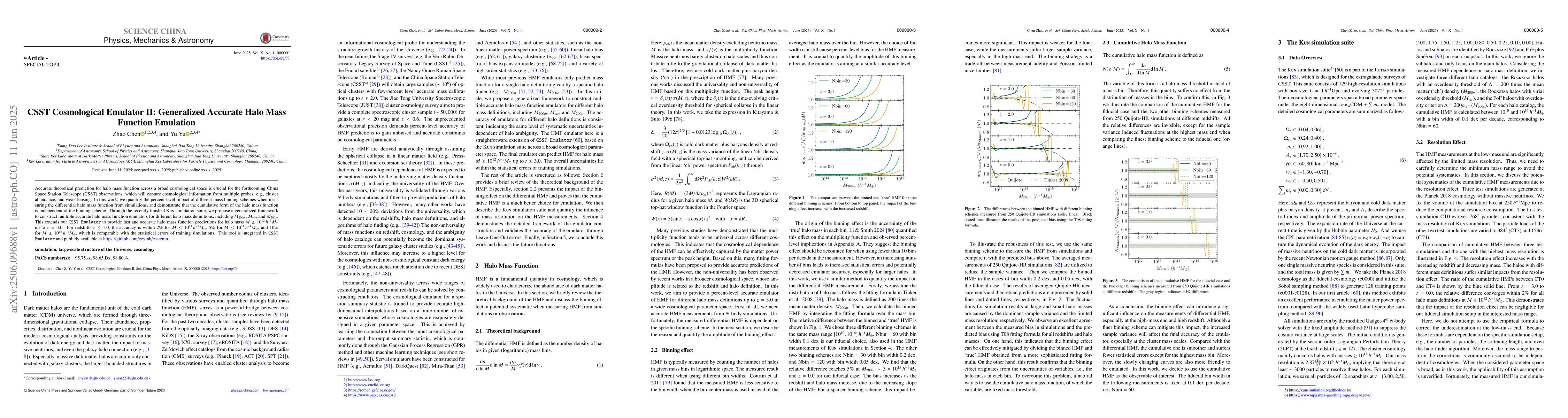 Thumbnail for CSST Cosmological Emulator II: Generalized Accurate Halo Mass Function
  Emulation