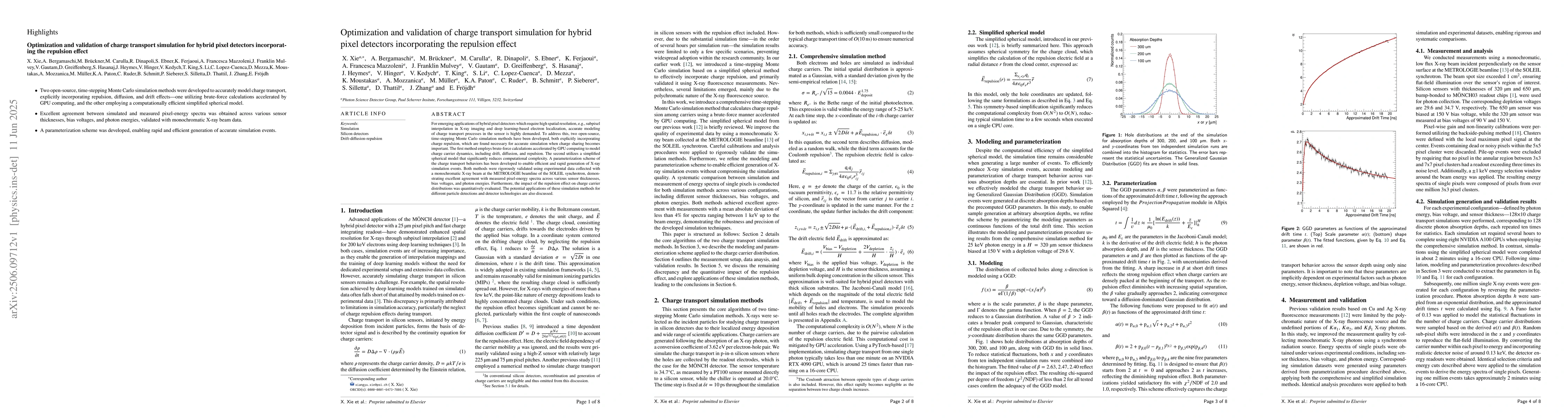 Thumbnail for Optimization and validation of charge transport simulation for hybrid
  pixel detectors incorporating the repulsion effect
