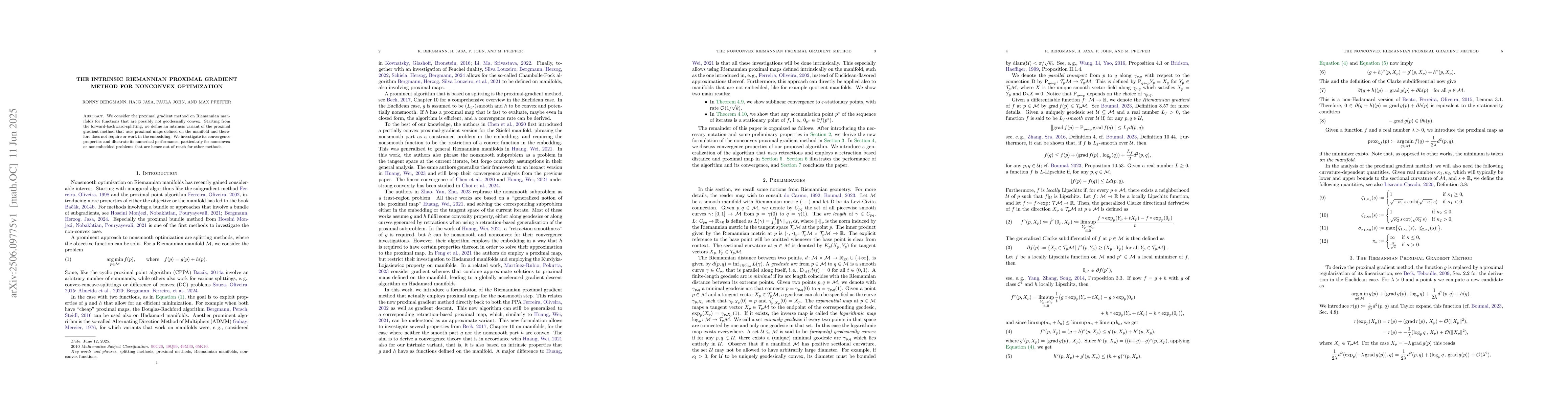 Thumbnail for The Intrinsic Riemannian Proximal Gradient Method for Nonconvex
  Optimization