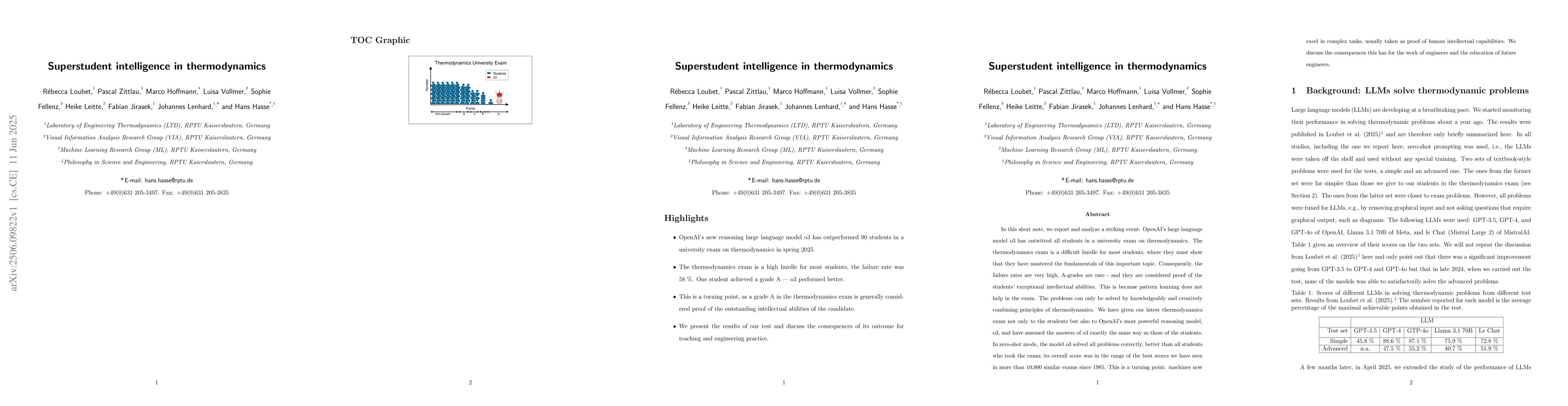 Thumbnail for Superstudent intelligence in thermodynamics