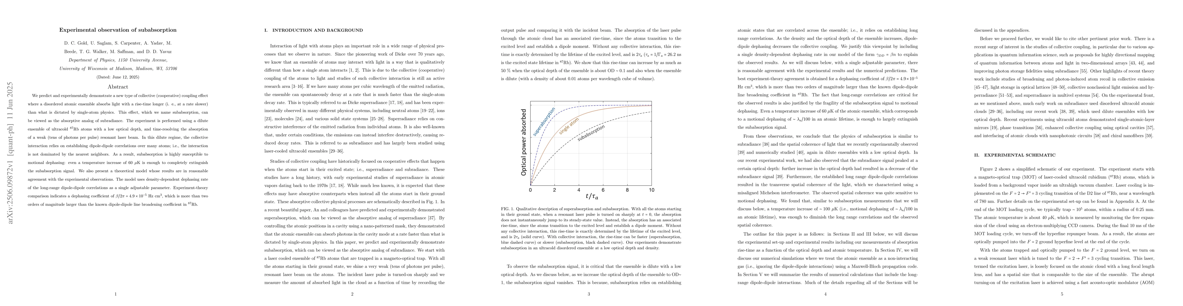 Thumbnail for Experimental observation of subabsorption