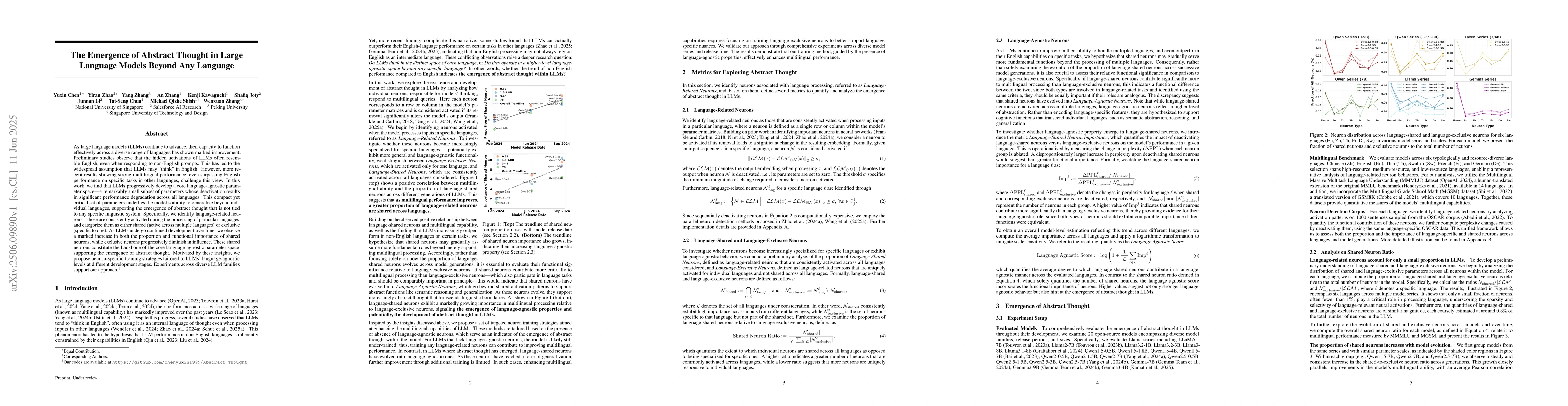 Thumbnail for The Emergence of Abstract Thought in Large Language Models Beyond Any
  Language
