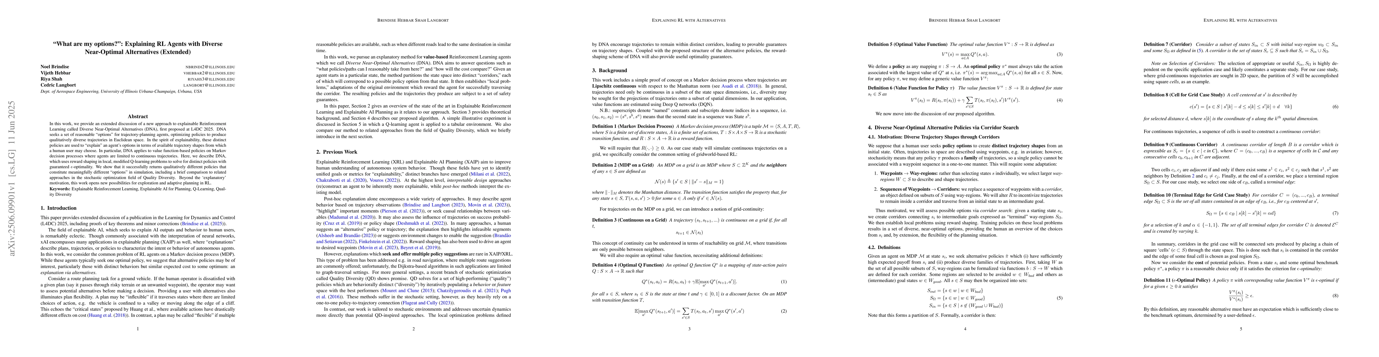 Thumbnail for "What are my options?": Explaining RL Agents with Diverse Near-Optimal
  Alternatives (Extended)