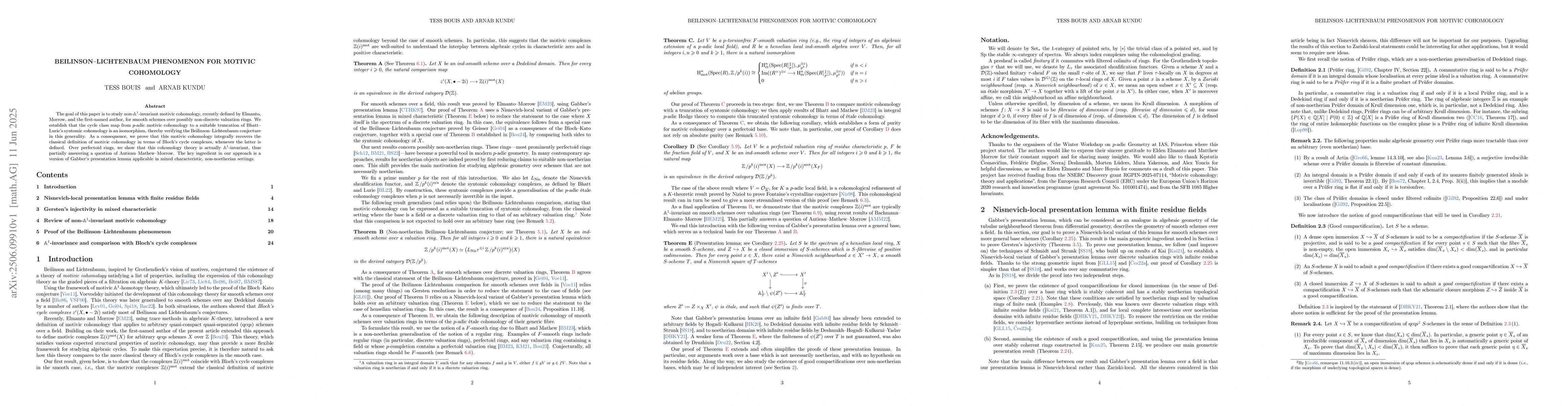 Thumbnail for Beilinson--Lichtenbaum phenomenon for motivic cohomology