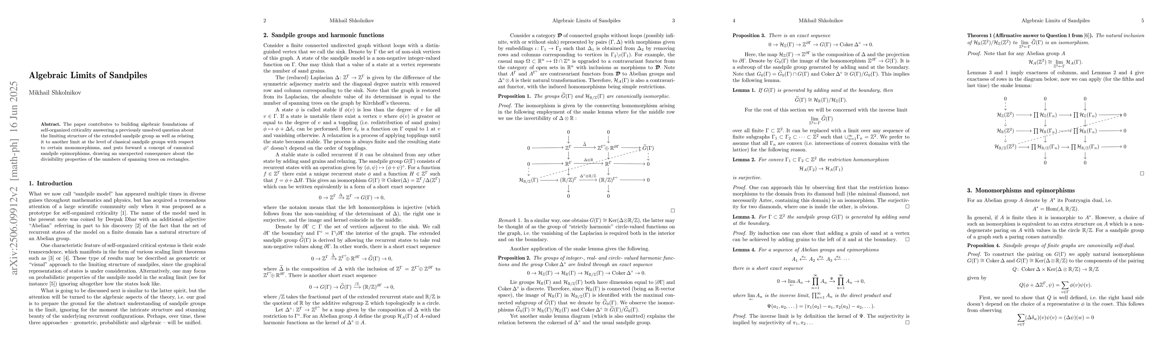 Thumbnail for Algebraic Limits of Sandpiles