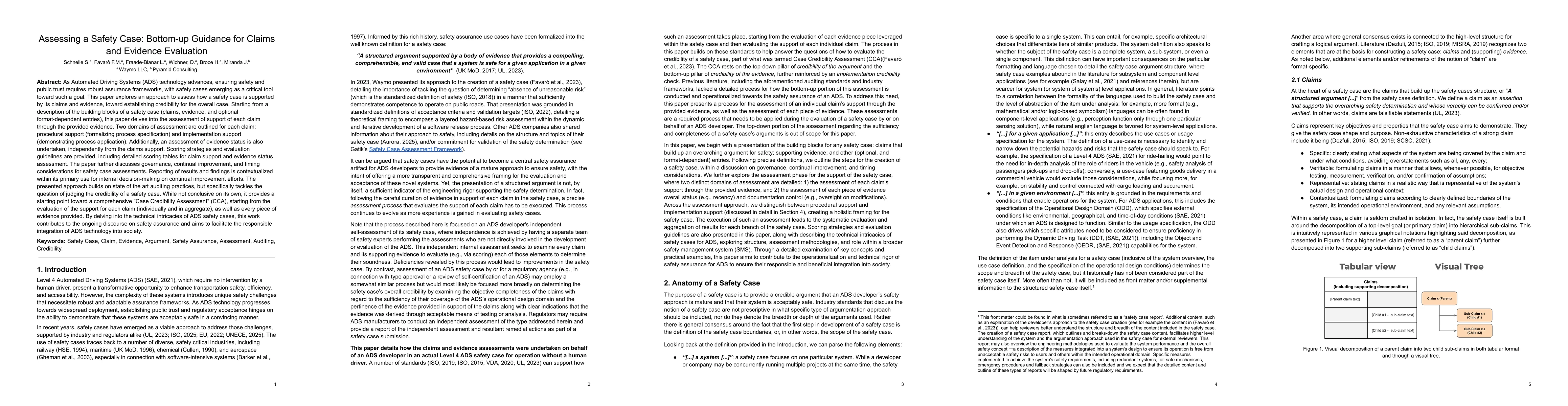 Thumbnail for Assessing a Safety Case: Bottom-up Guidance for Claims and Evidence
  Evaluation