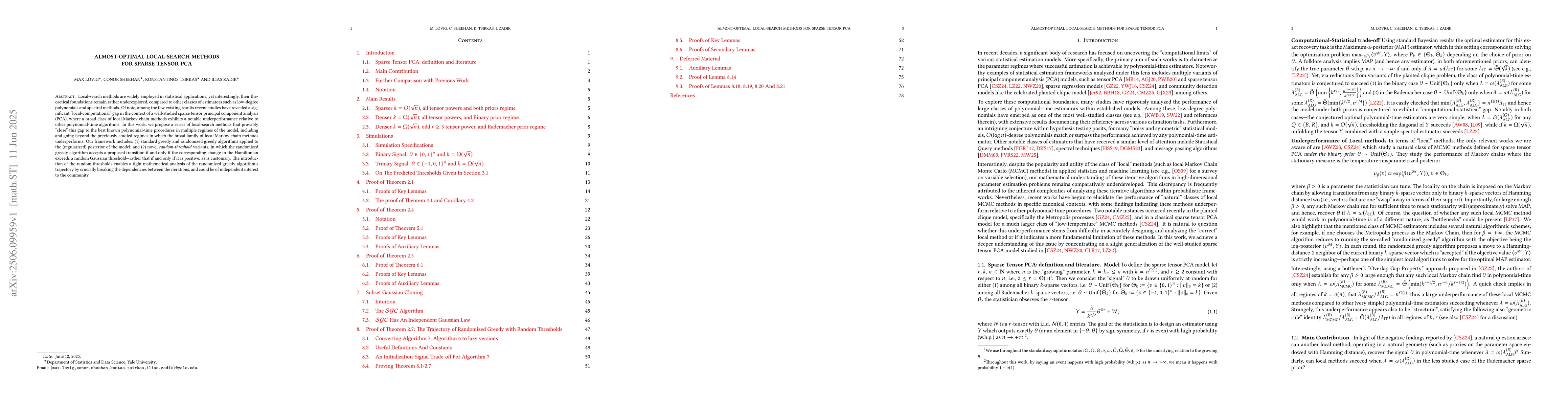 Thumbnail for Almost-Optimal Local-Search Methods for Sparse Tensor PCA