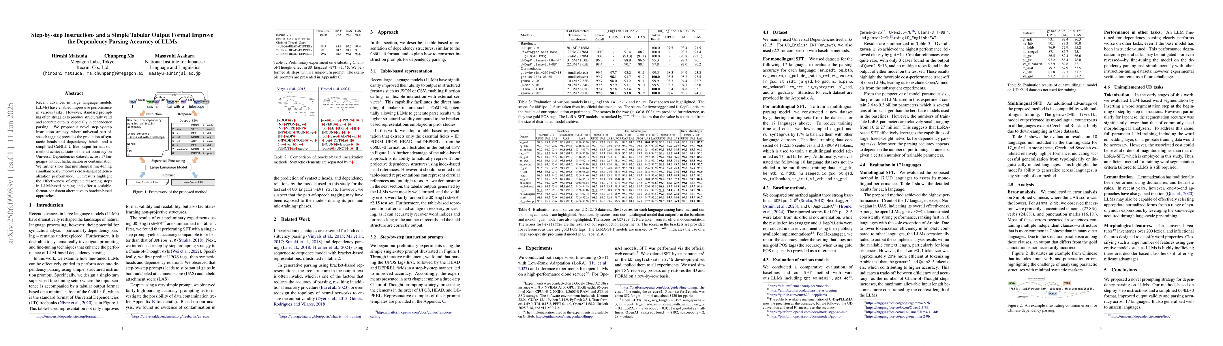 Thumbnail for Step-by-step Instructions and a Simple Tabular Output Format Improve the
  Dependency Parsing Accuracy of LLMs