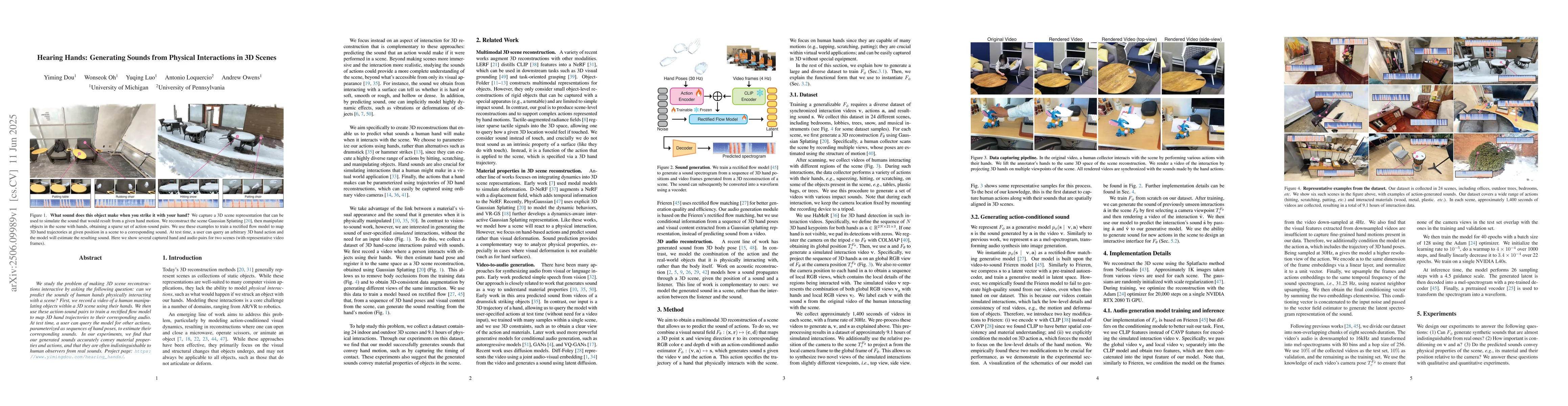 Thumbnail for Hearing Hands: Generating Sounds from Physical Interactions in 3D Scenes