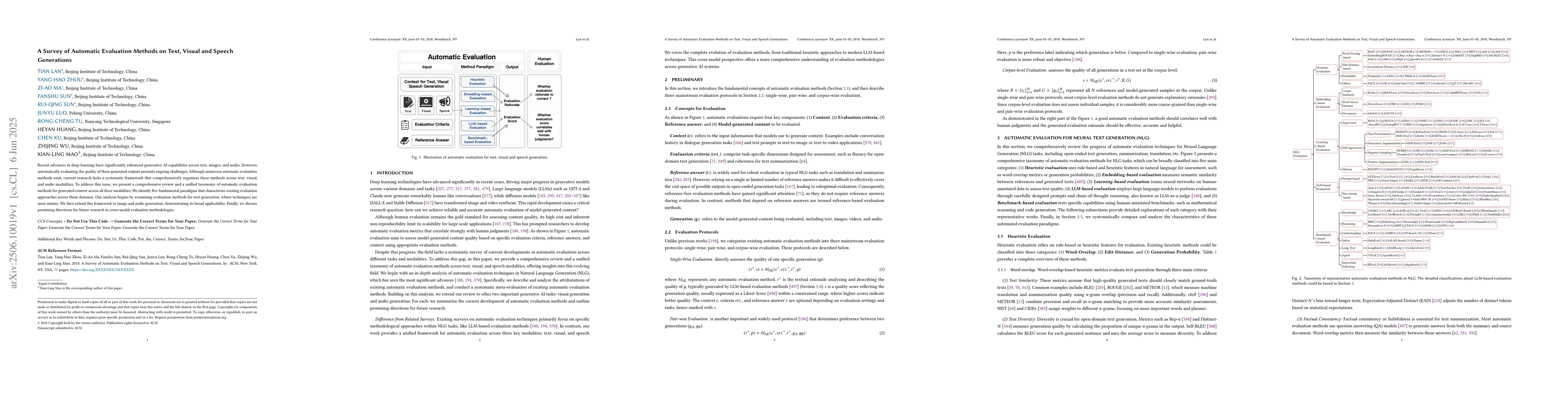 Thumbnail for A Survey of Automatic Evaluation Methods on Text, Visual and Speech
  Generations