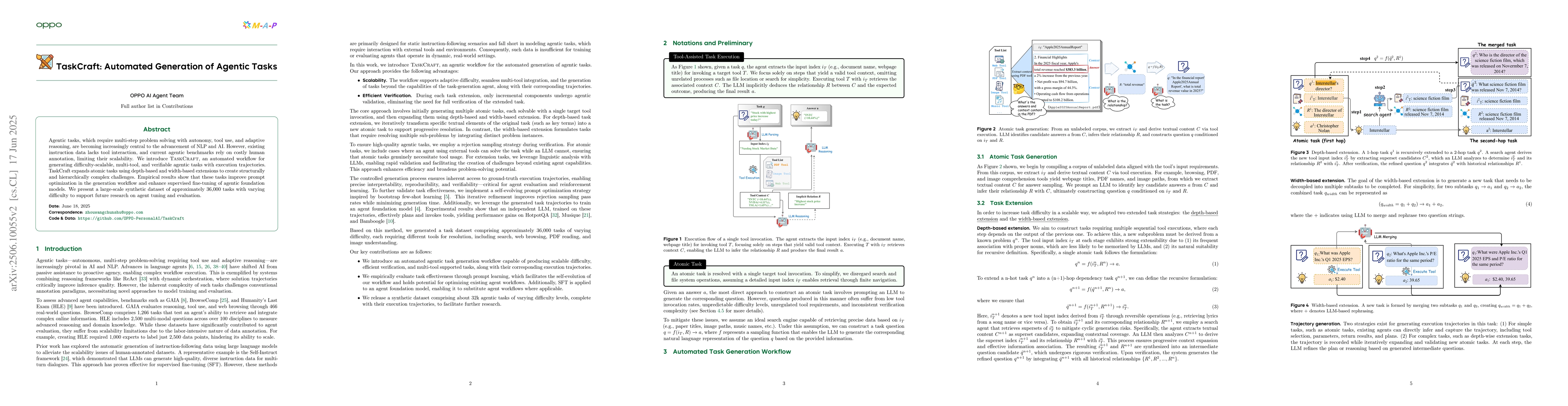 Thumbnail for TaskCraft: Automated Generation of Agentic Tasks