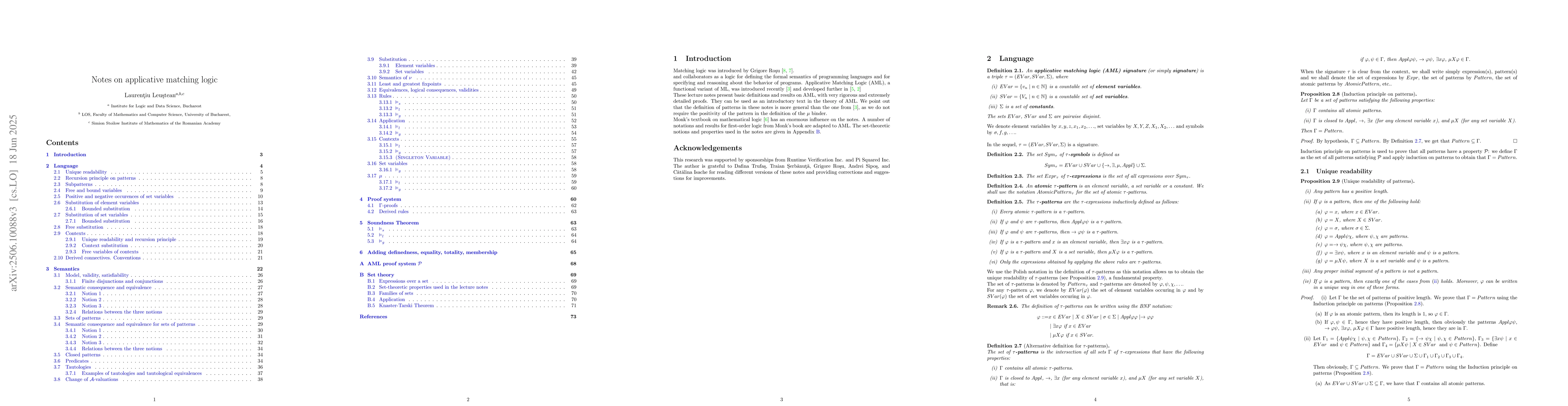 Thumbnail for Notes on applicative matching logic