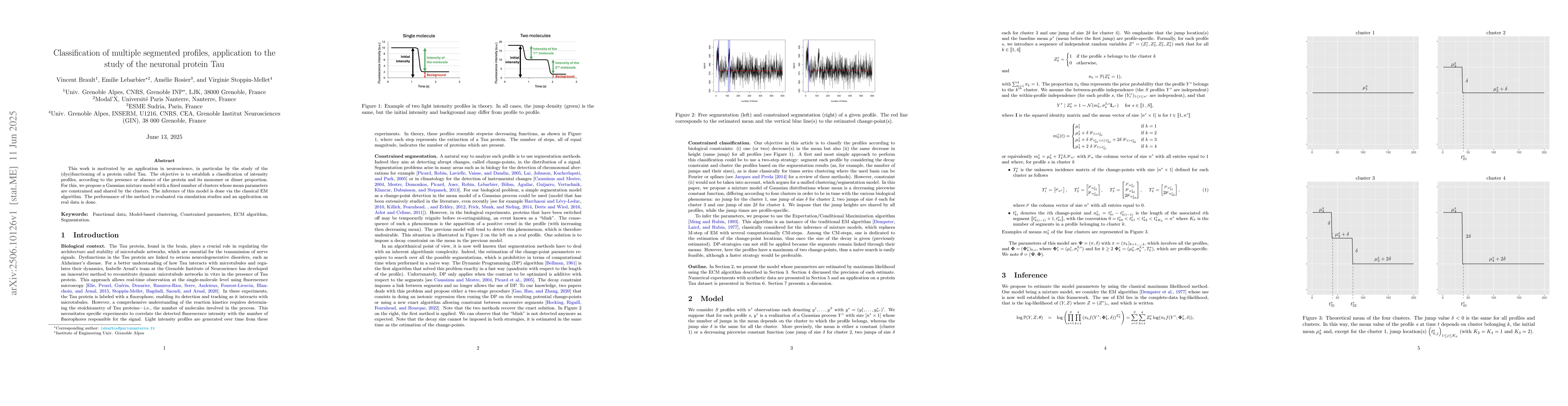 Thumbnail for Classification of multiple segmented profiles, application to the study
  of the neuronal protein Tau