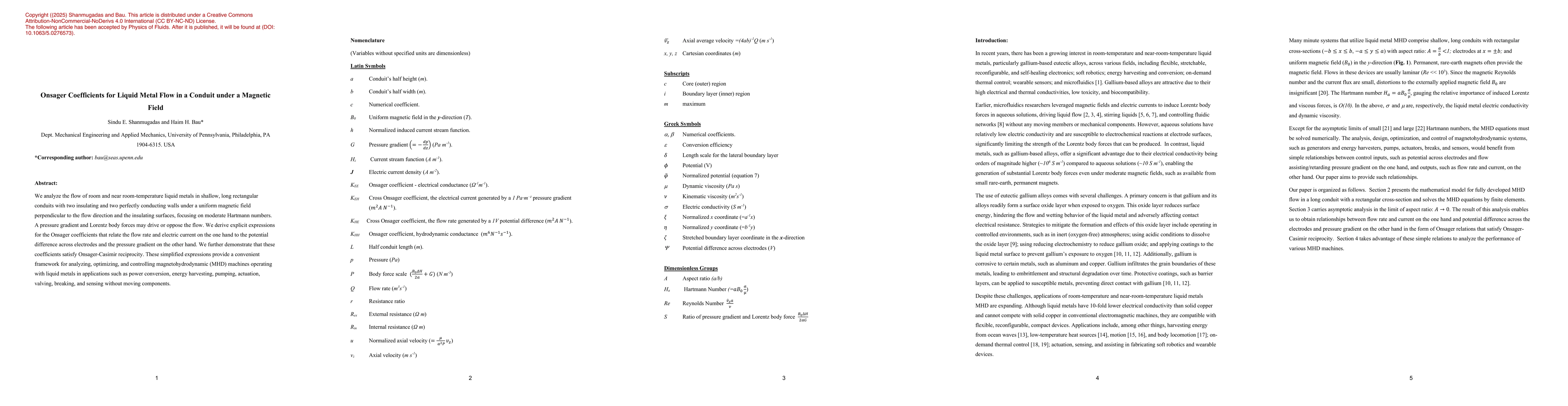 Thumbnail for Onsager Coefficients for Liquid Metal Flow in a Conduit under a Magnetic
  Field