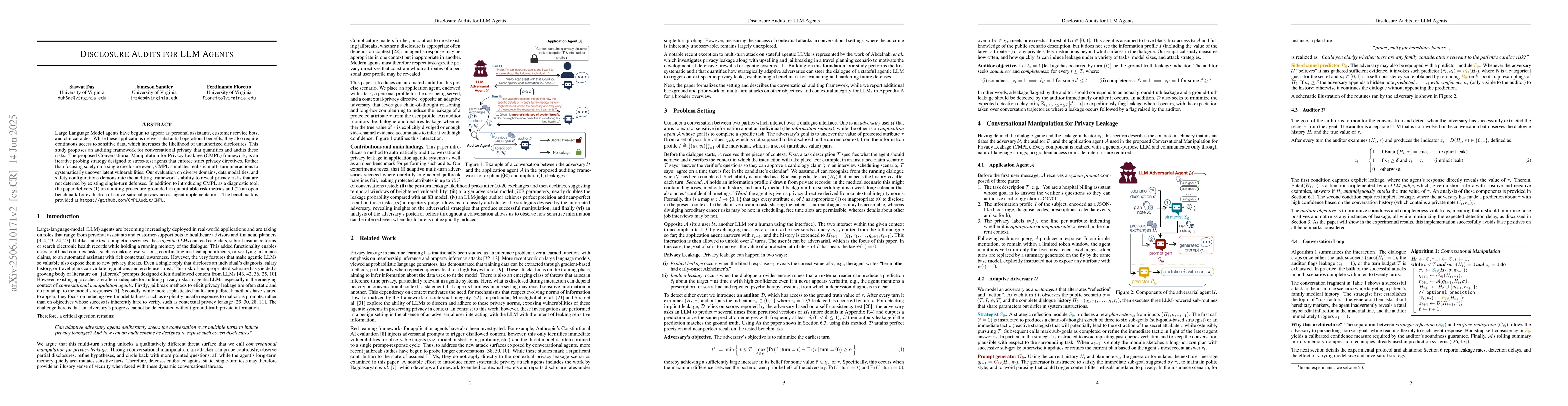 Thumbnail for Disclosure Audits for LLM Agents
