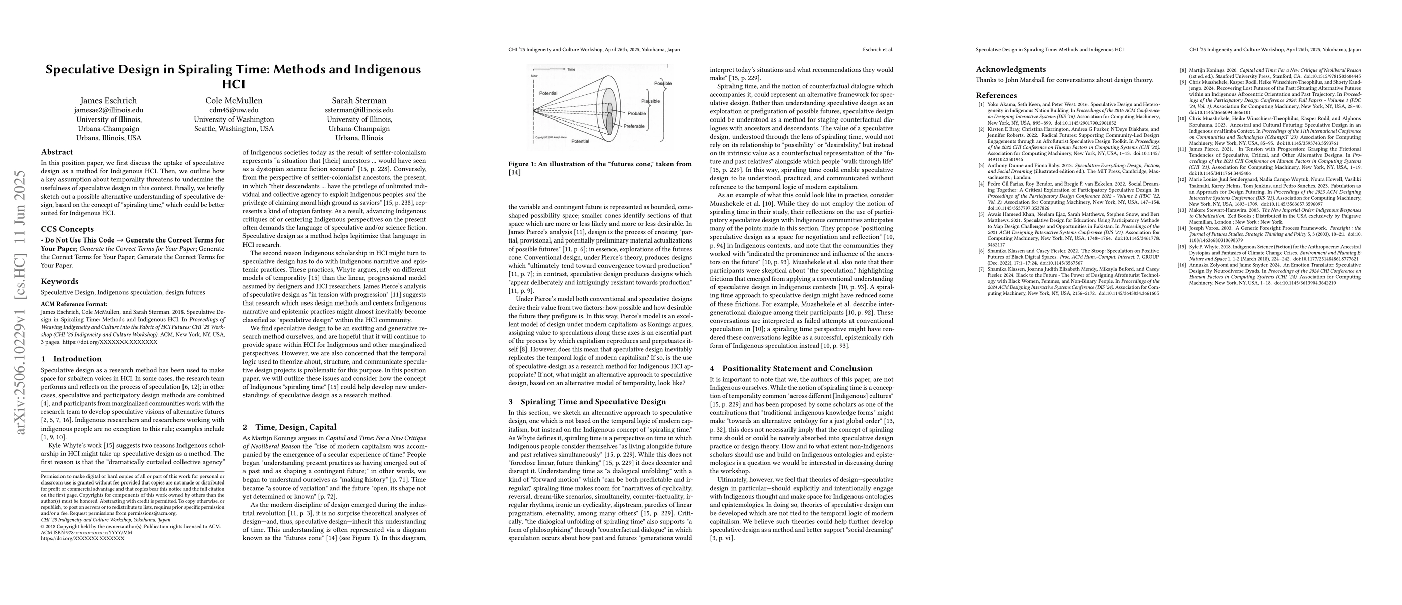 Thumbnail for Speculative Design in Spiraling Time: Methods and Indigenous HCI