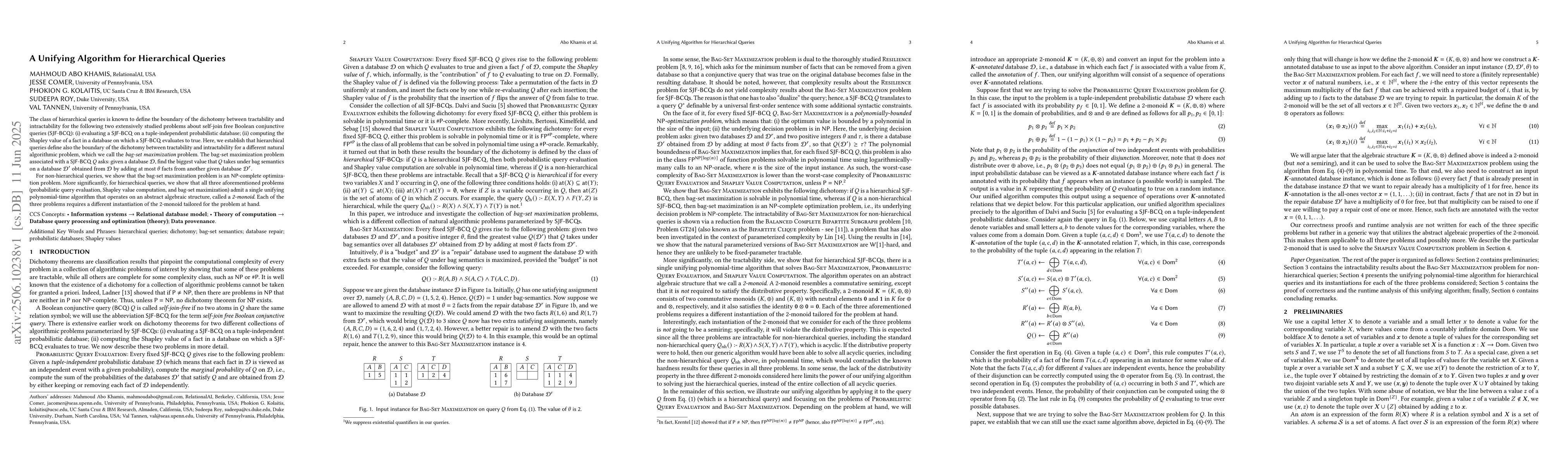 Thumbnail for A Unifying Algorithm for Hierarchical Queries