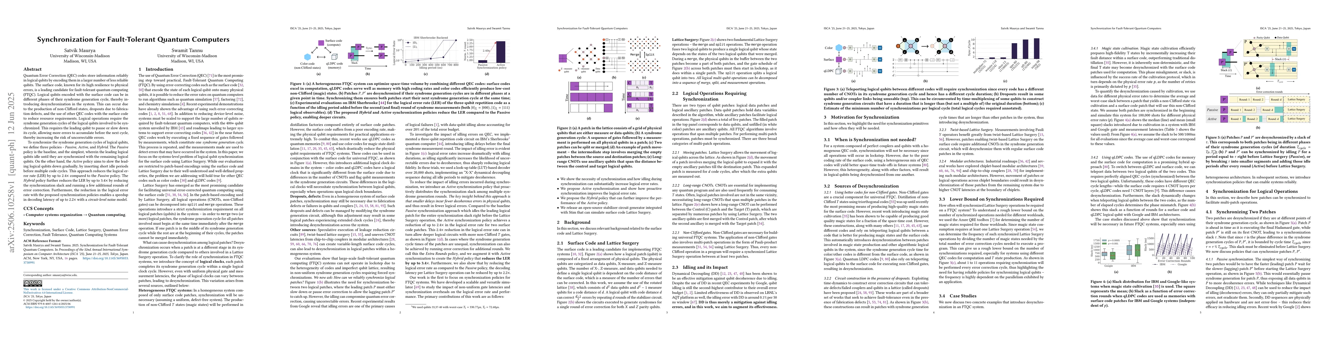 Thumbnail for Synchronization for Fault-Tolerant Quantum Computers