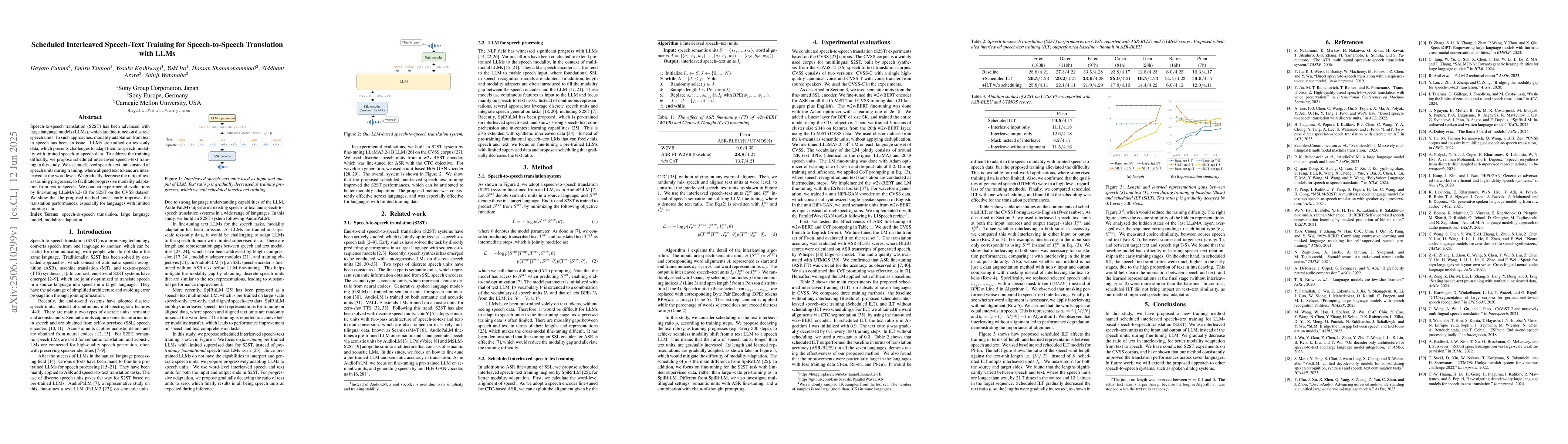 Thumbnail for Scheduled Interleaved Speech-Text Training for Speech-to-Speech
  Translation with LLMs