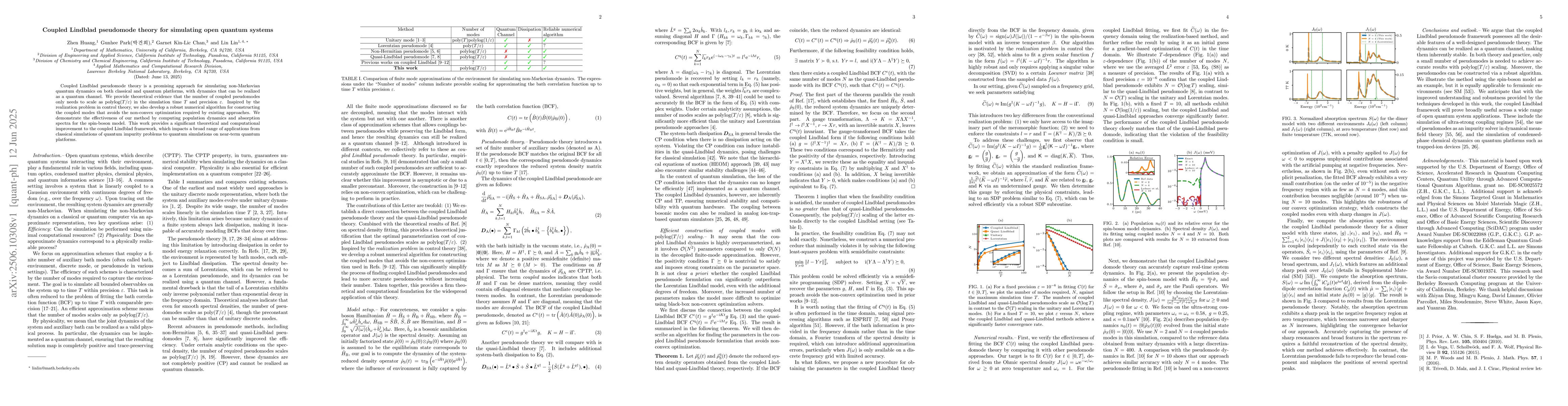 Thumbnail for Coupled Lindblad pseudomode theory for simulating open quantum systems