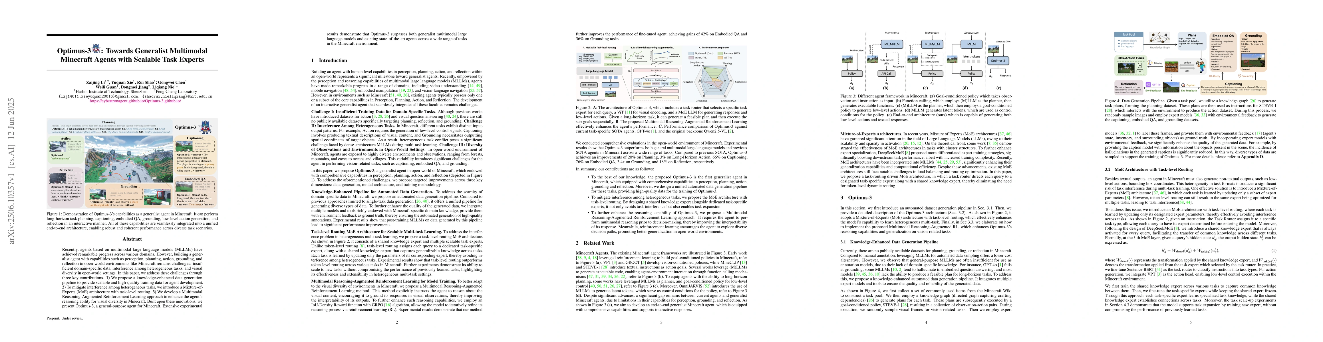 Thumbnail for Optimus-3: Towards Generalist Multimodal Minecraft Agents with Scalable
  Task Experts