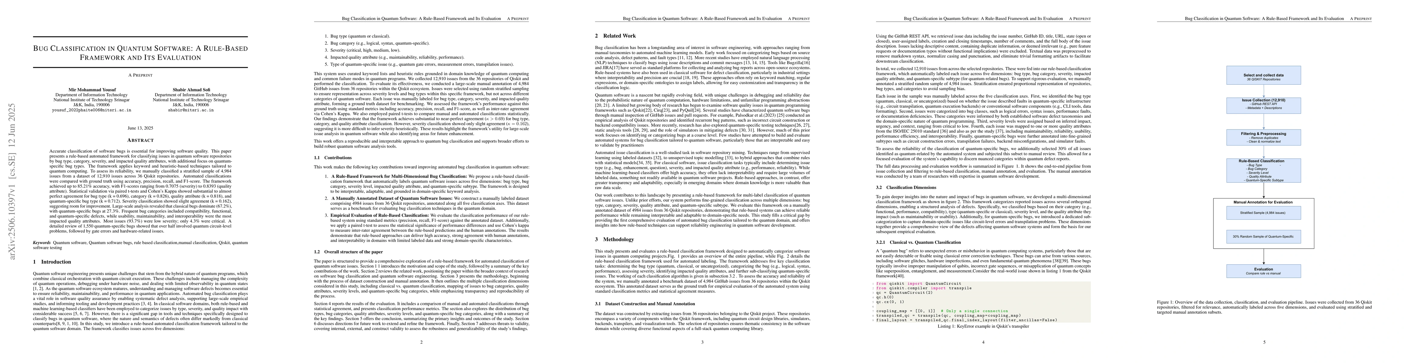 Thumbnail for Bug Classification in Quantum Software: A Rule-Based Framework and Its
  Evaluation