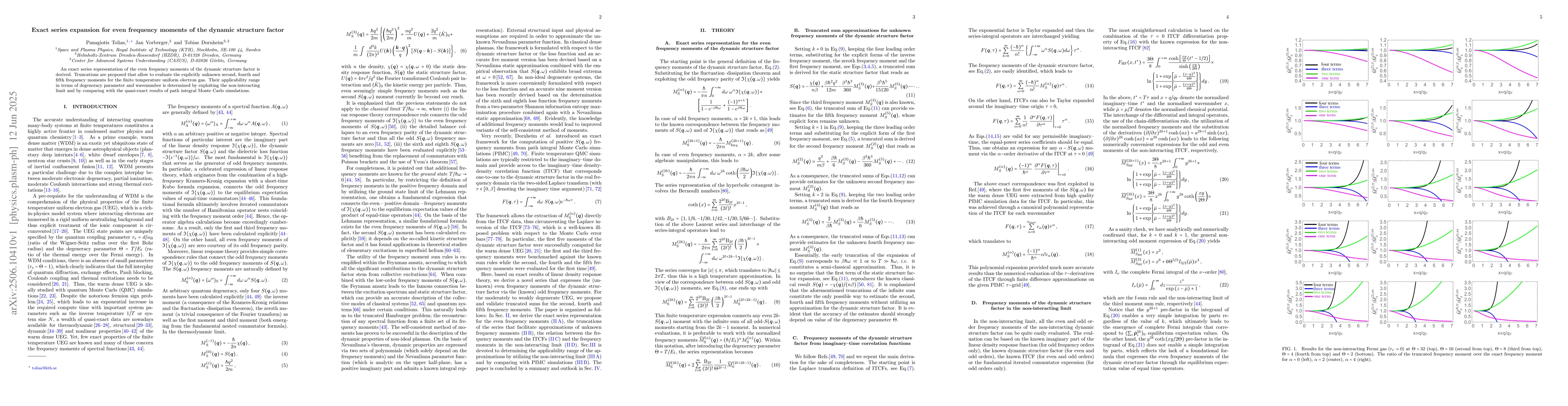 Thumbnail for Exact series expansion for even frequency moments of the dynamic
  structure factor
