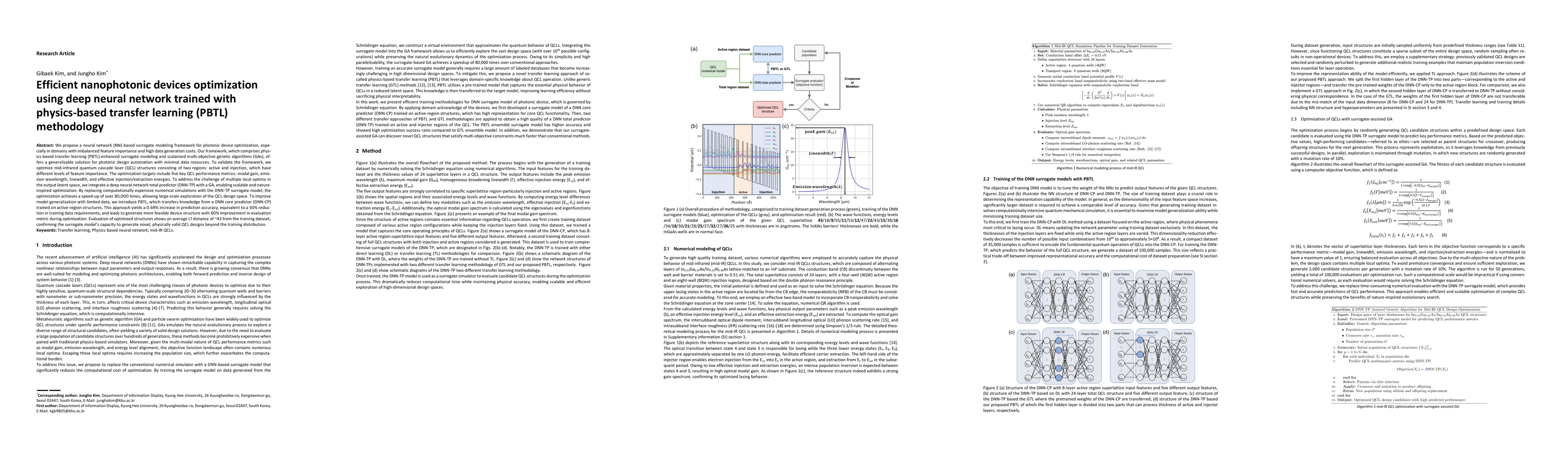 Thumbnail for Efficient nanophotonic devices optimization using deep neural network
  trained with physics-based transfer learning (PBTL) methodology