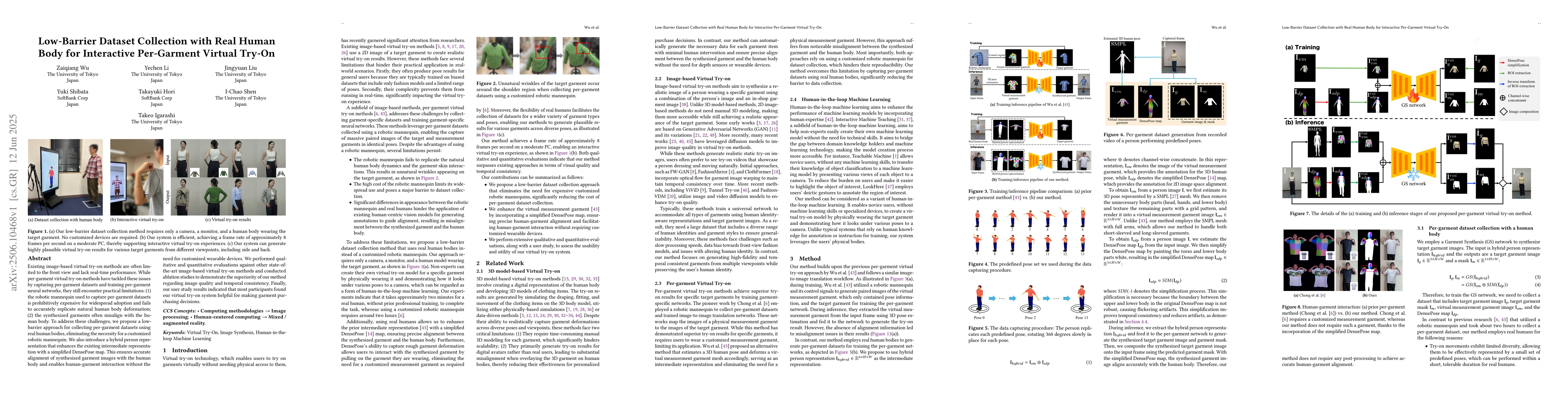 Thumbnail for Low-Barrier Dataset Collection with Real Human Body for Interactive
  Per-Garment Virtual Try-On