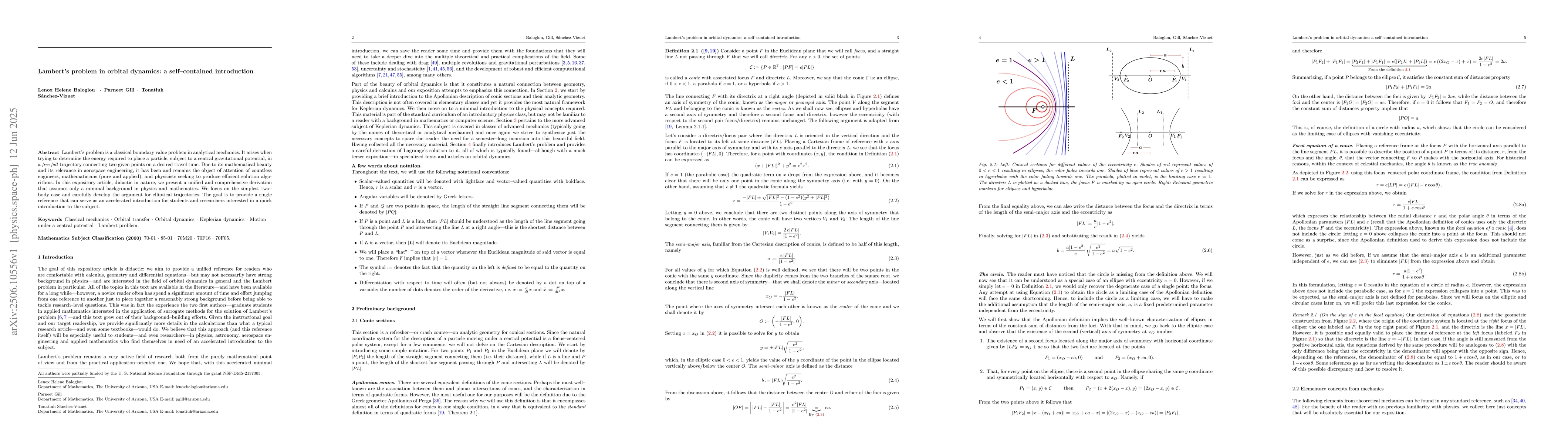 Thumbnail for Lambert's problem in orbital dynamics: a self--contained introduction