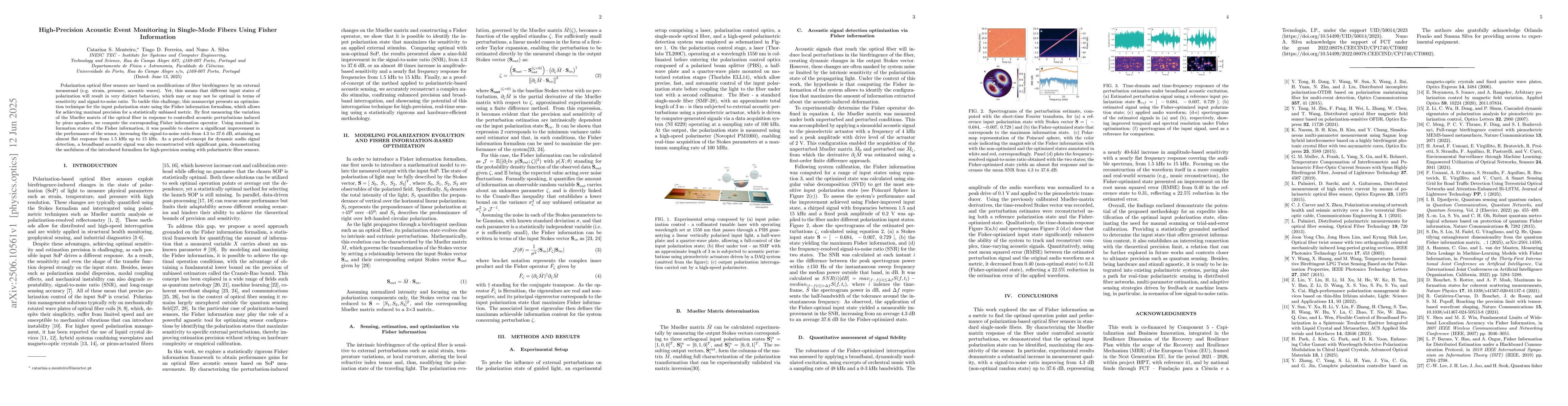 Thumbnail for High-Precision Acoustic Event Monitoring in Single-Mode Fibers Using
  Fisher Information