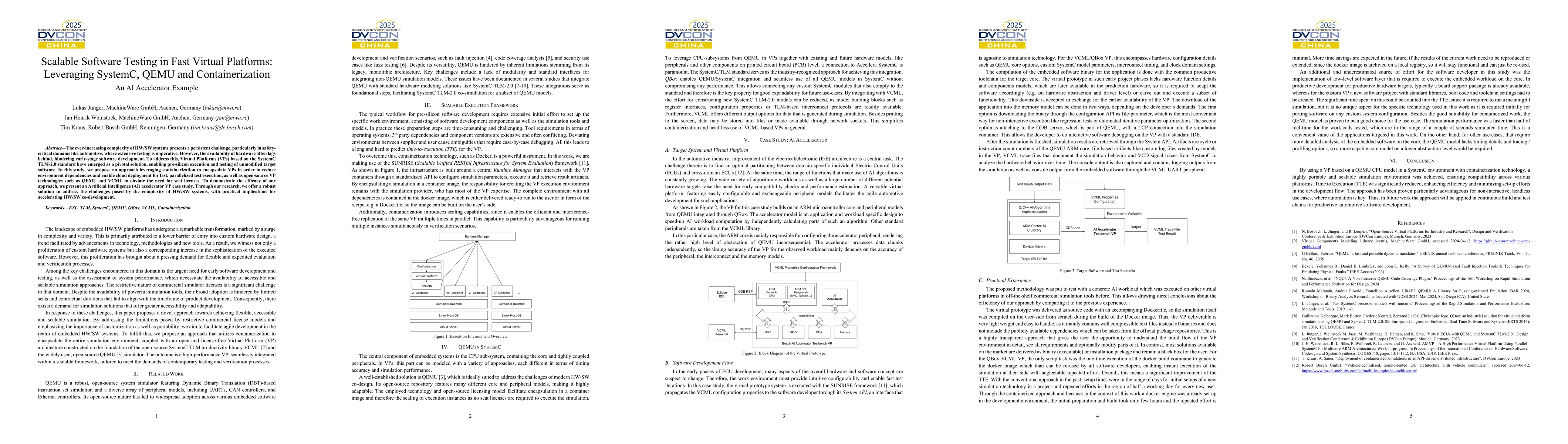 Thumbnail for Scalable Software Testing in Fast Virtual Platforms: Leveraging SystemC,
  QEMU and Containerization