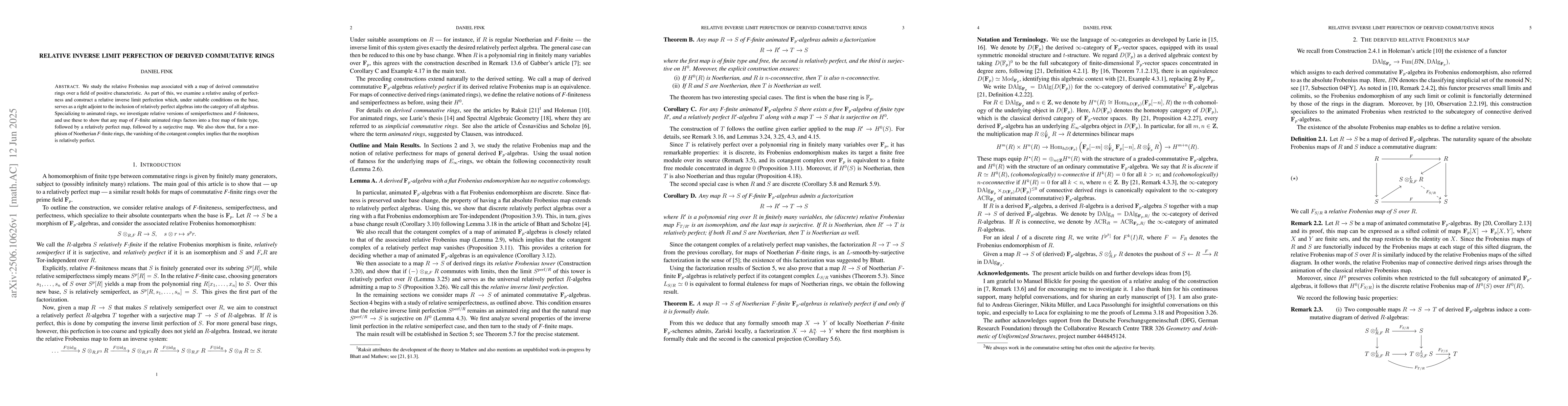 Thumbnail for Relative Inverse Limit Perfection of Derived Commutative Rings