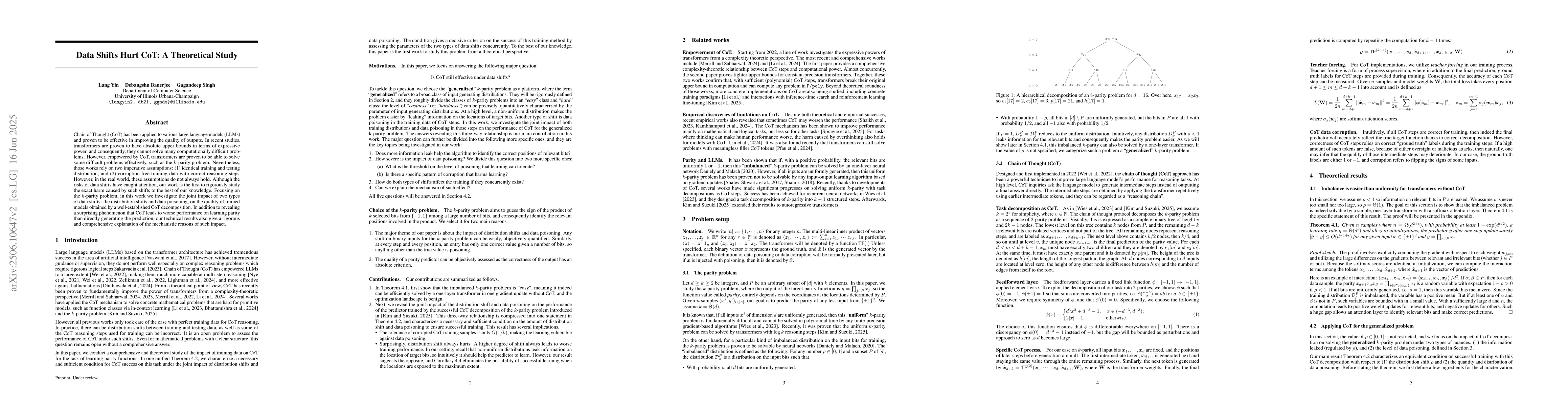 Thumbnail for Data Shifts Hurt CoT: A Theoretical Study